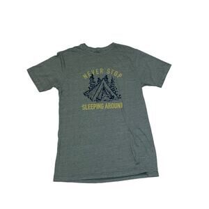 The North Face Never Stop Sleeping Around Camping Green Short Sleeve Slim Tee M